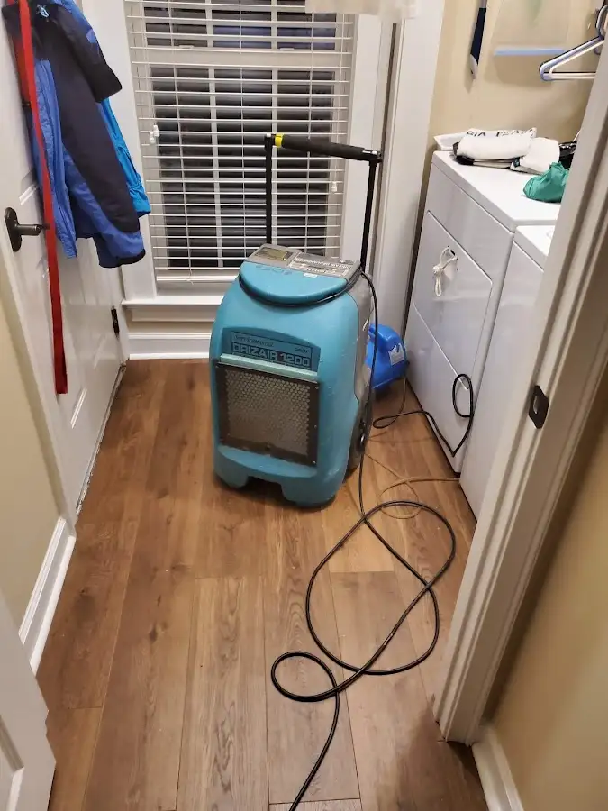 Commercial dehumidifier deployed for Flood Damage Cleanup in Farmington